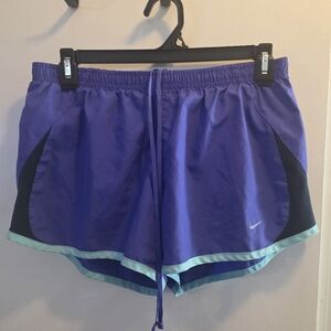 Nike Women's Blue and Black Athletic Shorts
